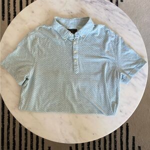 Jos A Bank Reserve Men’s Blue Shirt Sleeve Polo Tailored Fit sz L 100% Cotton